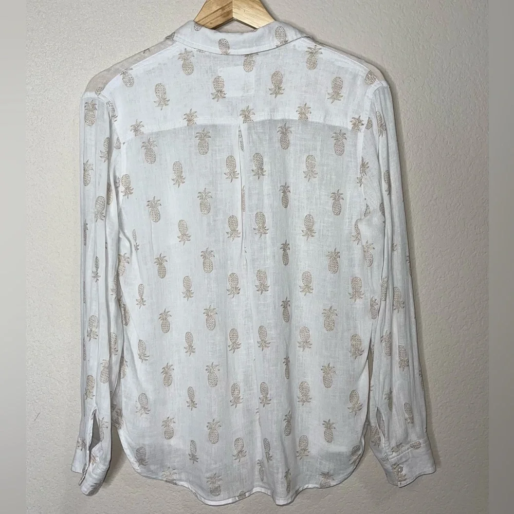 RAILS Charli Gold Pineapple Print Button-Down Shirt Size XS - Picture 5 of 12
